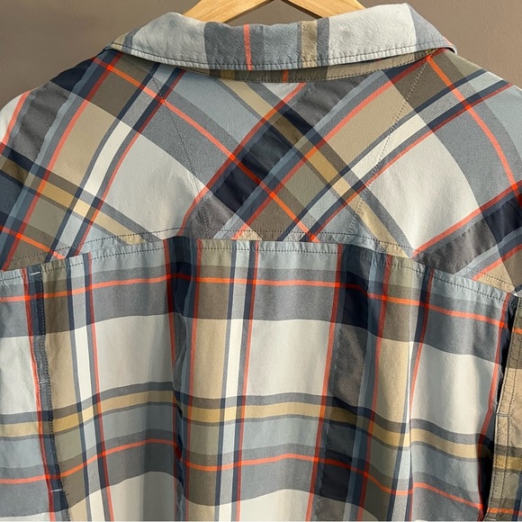 Columbia Shirt Mens Omni-Shade Vented Short Sleeve Outdoor Plaid Blue Size XL - Picture 6 of 11